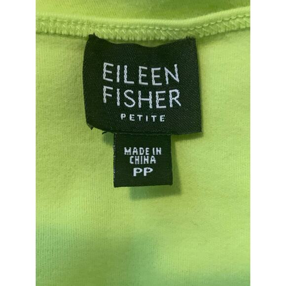 Eileen Fisher lime green short sleeves top size SP - Picture 6 of 9